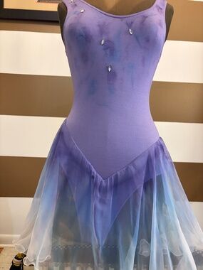 💎 Joanna McMillan Watercolour Series • Violet & Light Blue Tank Costume • Size